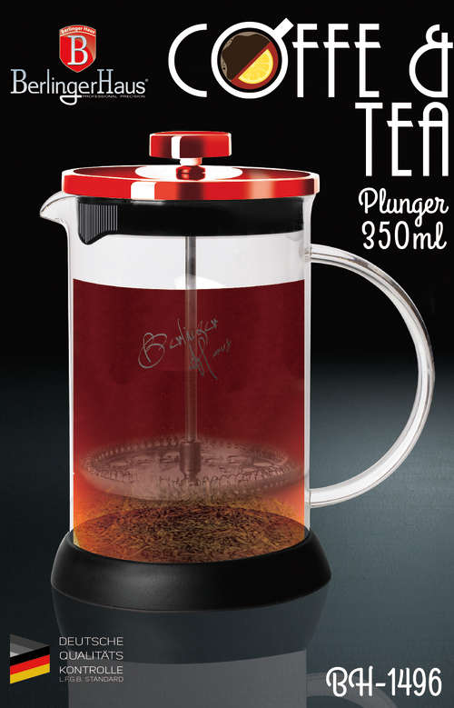 **Berlinger Haus Coffee & Tea Plunger 350ml - Burgundy,BH-1496