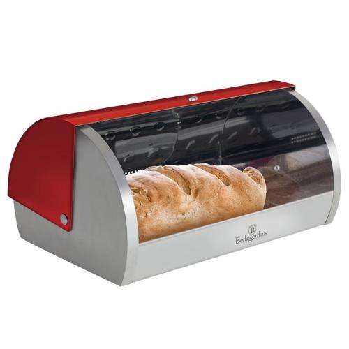 Berlinger Haus 38cm Premium Bread Box - Burgundy Metallic,BH-1345