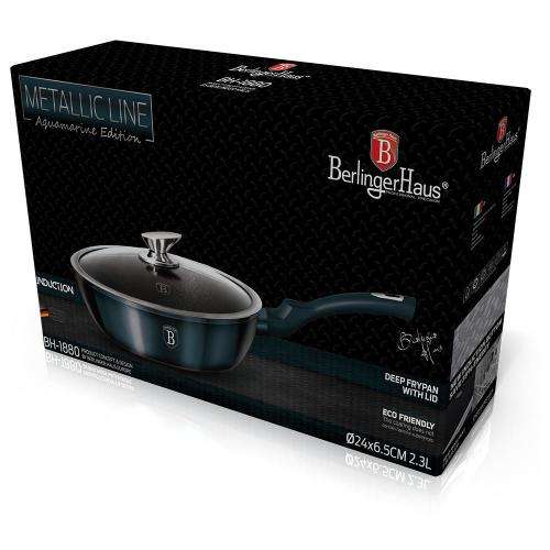 Berlinger Haus 24cm Marble Coating Deep Frypan - Aquamarine Edition,BH-1880