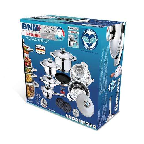 Model Home 17-Piece Wide Edge Stainless Steel Cookware Set