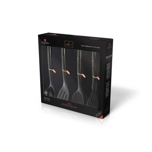 Berlinger Haus 4-Piece Nylon Kitchen Tool Set - Black Rose Collection