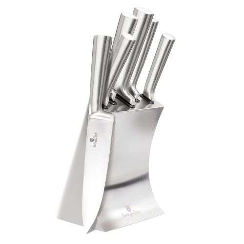 Berlinger Haus 6-Piece Stainless Steel Black Royal Knife Set with Stand, BH-2427