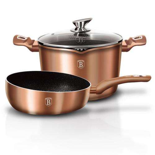 Berlinger Haus 3-Piece Metallic Line Rice/Pasta Cookware Set - Rose Gold BH-1842