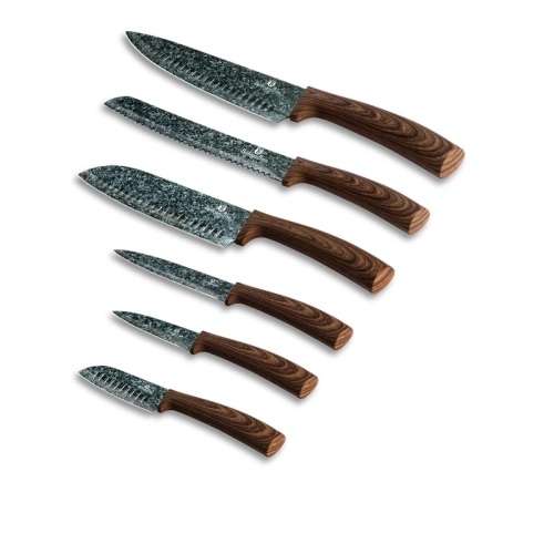 Berlinger Haus 6-Piece Marble Coating Knife Set - Forest Line Original Wood