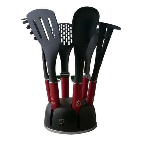 Berlinger Haus 7-Piece Nylon Kitchen Utensil Set - Burgundy Metallic Line