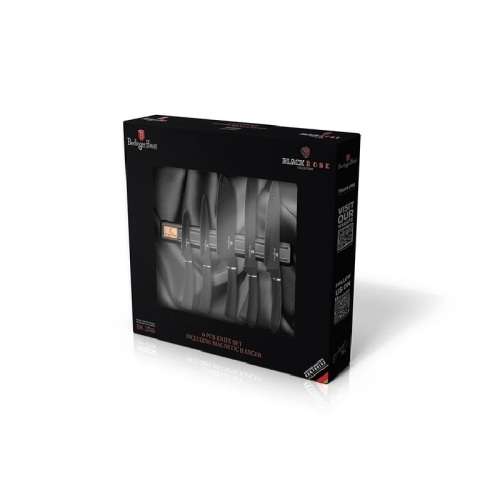 Berlinger Haus 6-Piece Knife Set with Magnetic Hanger - Black Rose, BH-2535