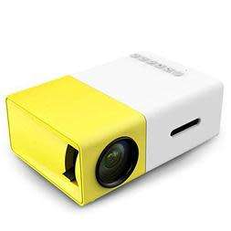 Portable HD LED Projector Laptop Home Cinema Theatre - Black & Yellow