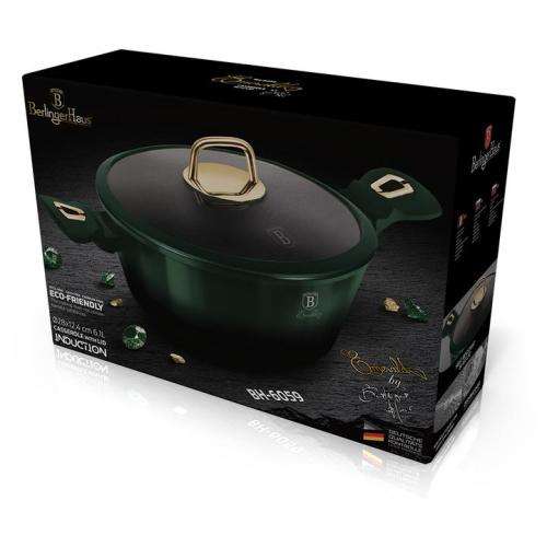 Berlinger Haus 28cm Titanium Coating Casserole with Lid - Emerald Edition