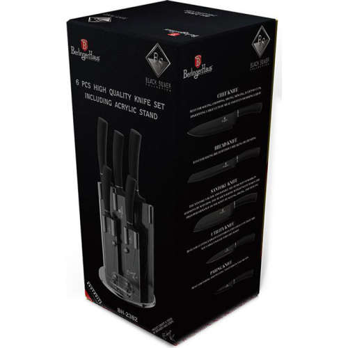 Berlinger Haus 6 pcs knife set with stand, Black Royal Collection, BH-2382