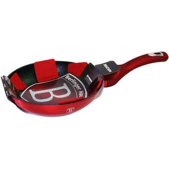 BERLINGER HAUS 24CM MARBLE COATING FRY PAN - BURGUNDY METALLIC