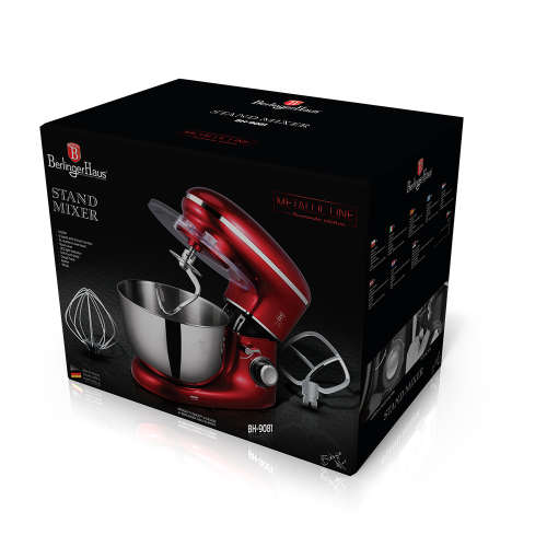 berlinger haus 1300w heavy duty kitchen machine -burgundy metallic edition