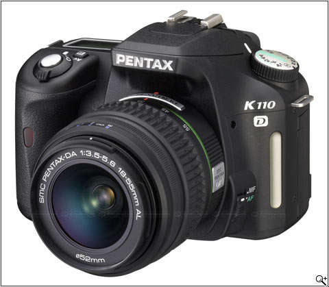 Pentax K110D 6.1MP Digital SLR Camera with 18-55mm f/3.5-5.6 Lens and bag and cables