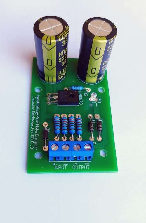 Capacitor Discharge Unit (CDU) / Point Motor Energiser unit for switching model railway point motors