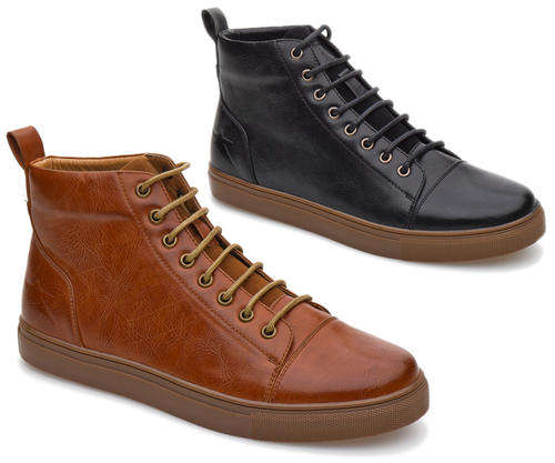 Mens Soviet Mid Cut PU Upper Ankle Boots | 2 Colours (MSV179)