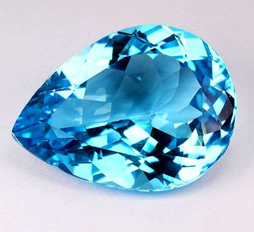 RARE HUGE 33.45 CT VVS AZURE BLUE RUSSIAN TOPAZ, 100% NATURAL, ERV: R72 000.00