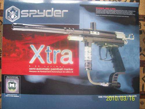 spyder paint ball gun with accesories