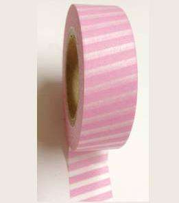 Pink Diagonal Stripe Washi Tape