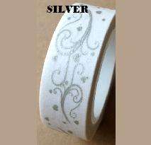 Silver Swirls Washi Tape