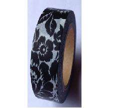 Black Flowers Washi Tape