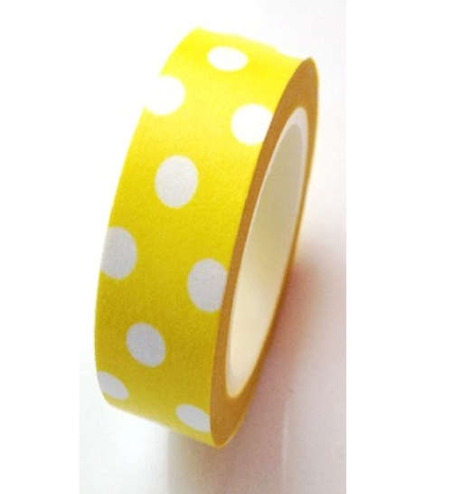 Yellow with White Dots Washi Tape