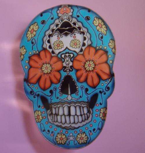 Flowery Skull Brooch / Badge