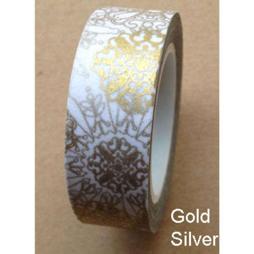 Silver and Gold Pattern Washi Tape
