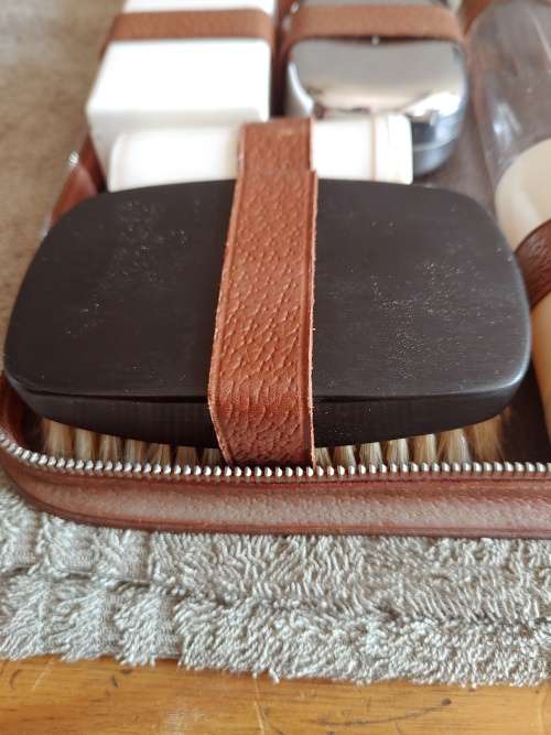 Vintage mens leather vanity
