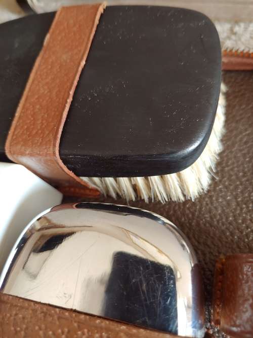 Vintage mens leather vanity