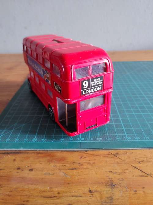 Toy bus money box Die cast metal
