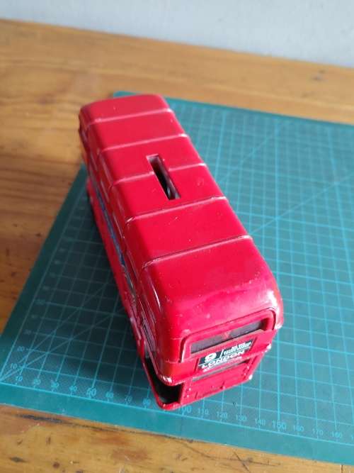Toy bus money box Die cast metal