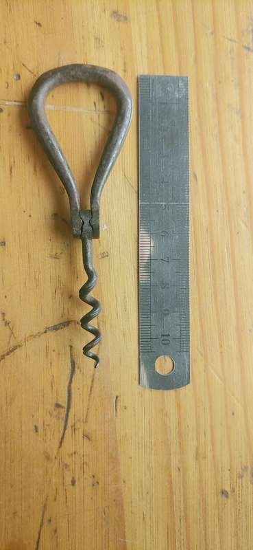 Antique steel bow cork screw