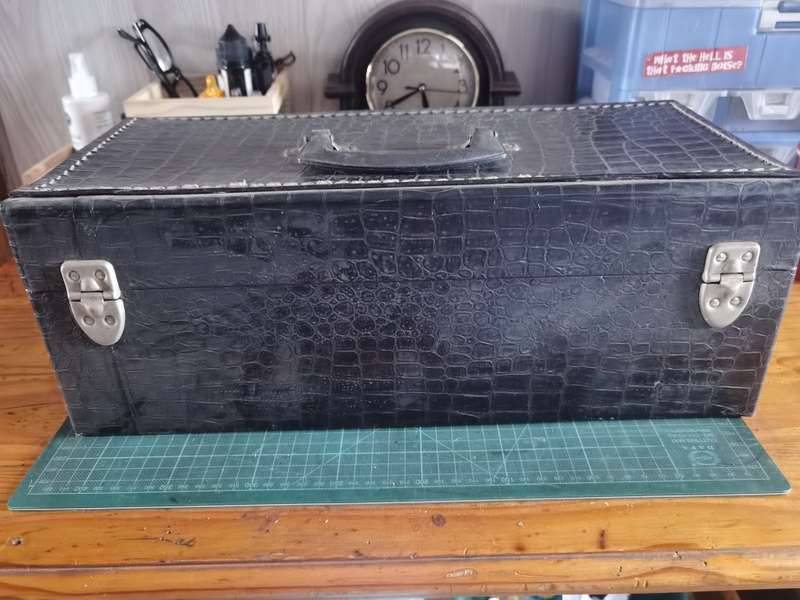 Vintage 8 track tapes x24  and lockable leather case