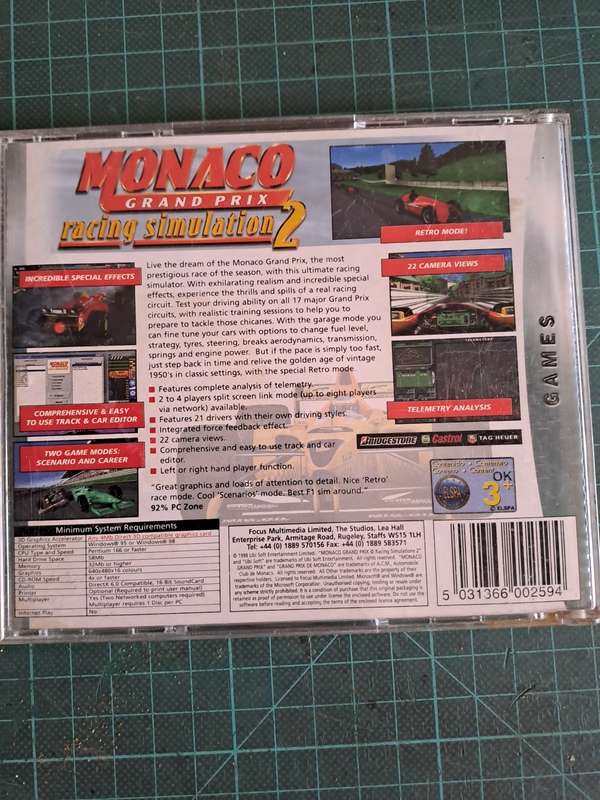 Vintage PC game Monaco grand prix racing simulation 2