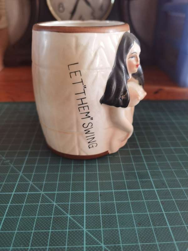 Vintage mug `Let them swing`