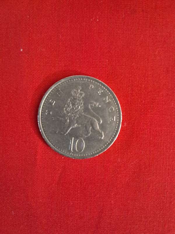 British 10 pence 1992 crowned lion coin circulated