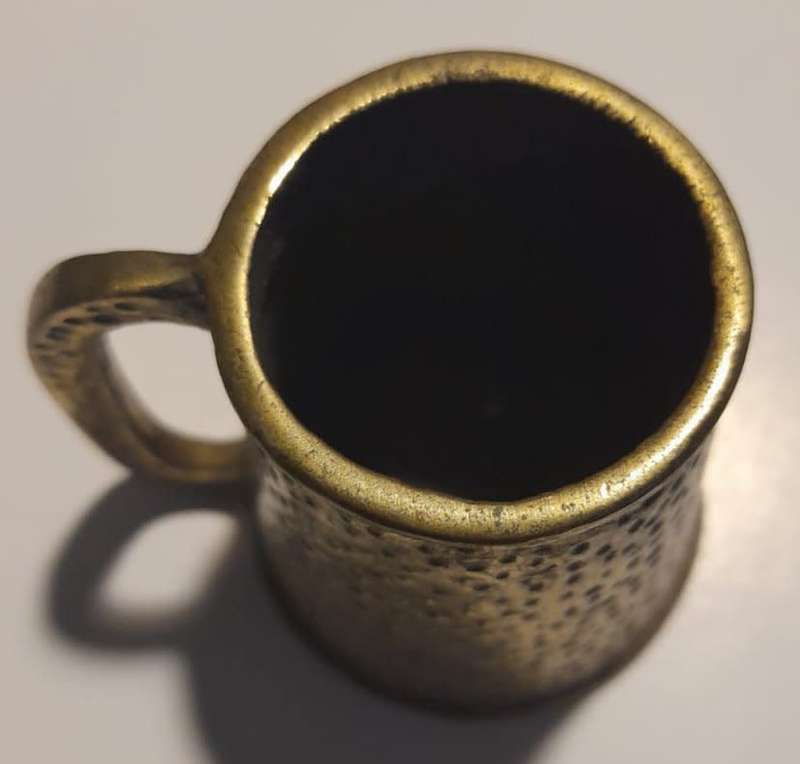 1950s solid brass mug 50mm high