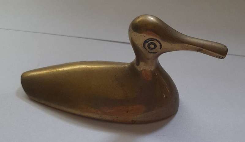 vintage mid-century solid brass duck 7cm