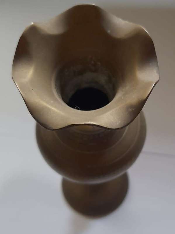 vintage solid brass handmade vase 16cm high