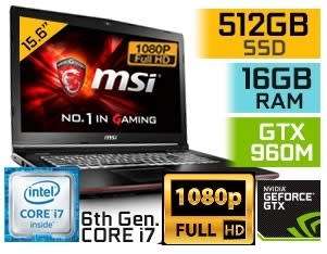 **GAMING MONSTER**MSI GP62 6QF LEOPARD PRO**6th GEN Core i7**16GB DDR4**4GB GTX 960**500GB SSD**