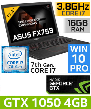**ASUS GAMING LAPTOP**ROG**7th  CORE i7**17.3" FHD LED**GTX 1050 GRAPHICS**16GB MEMORY**1TB/SSD**
