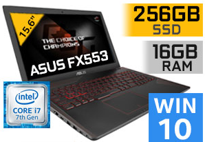**ASUS GAMING LAPTOP**7th  CORE i7**15.6" HD LED**GTX 1050 Ti GRAPHICS**16GB DDR4**SSD**