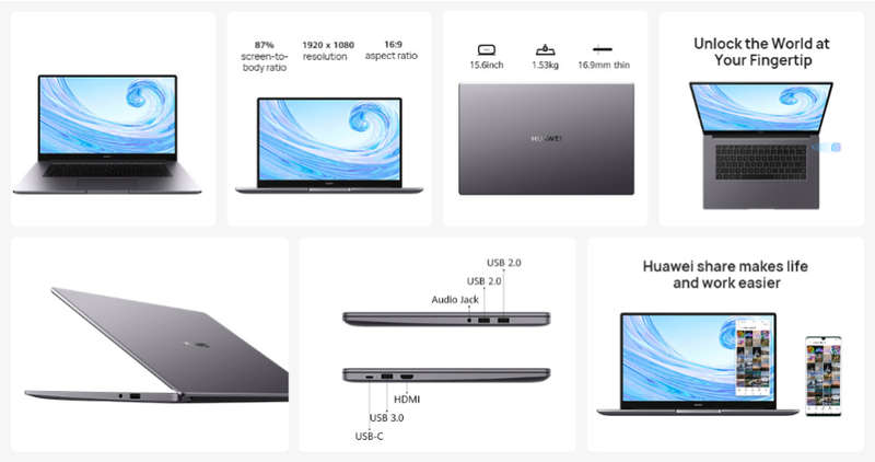 **EXCELLENT AS NEW IN ORIGINAL BOX**HUAWEI MateBook D15**10th Gen**8GB DDR4**256GB SSD**15.6" FHD**