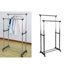 Keep clothing chaos-free with a Telescopic Hanging Clothes rail