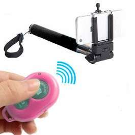 Bluetooth Selfie Remote Shutter + Extendable Handheld Monopod For iPhone Android