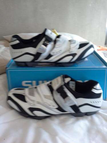 SHIMANO Cycling Shoes,  White and Black Size US 11.8
