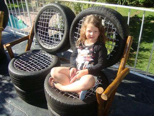 60 year guarantee! Car Tyre Garden Furniture. Free delivery. Full set.