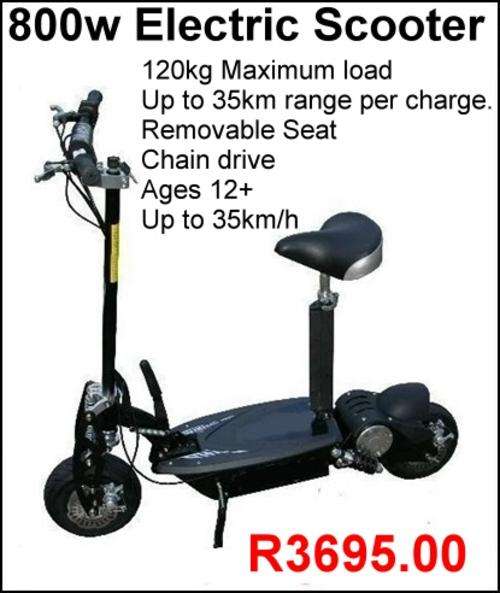 ******SALE***800w Electric scooter. 35km range. Max Load 120kg. Extremely powerful Top class fun!!!