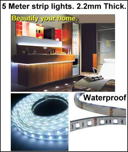 5 Meters Roll White Waterproof LED strip lights!! Beautify your home. Only 2.2mm thick.