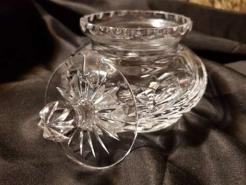 Set of fine cut crystal lidded sugar bowl and milk jug