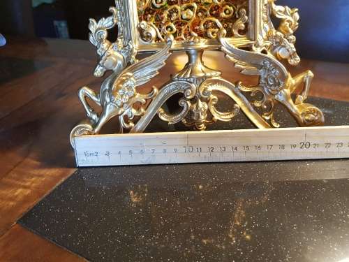 Vintage Cast Iron Picture Frame with hand painted glass